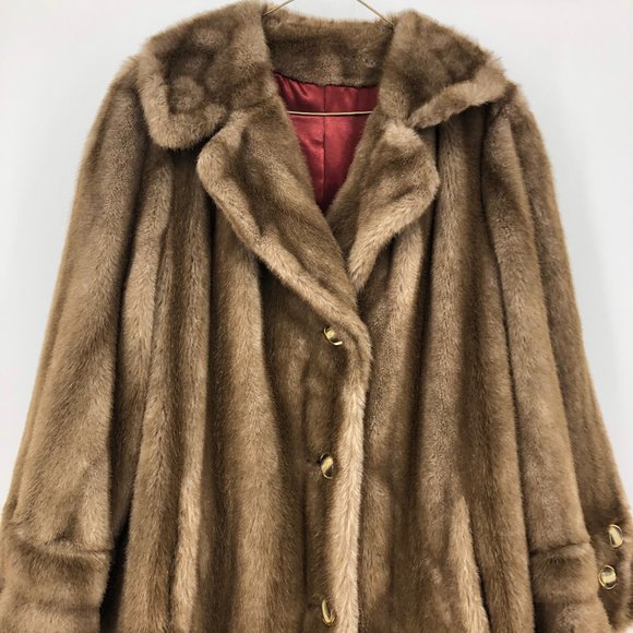 💎 Mob Wife: Tissavel France Faux-Fur Full-Length Vintage Coat - Picture 4 of 15